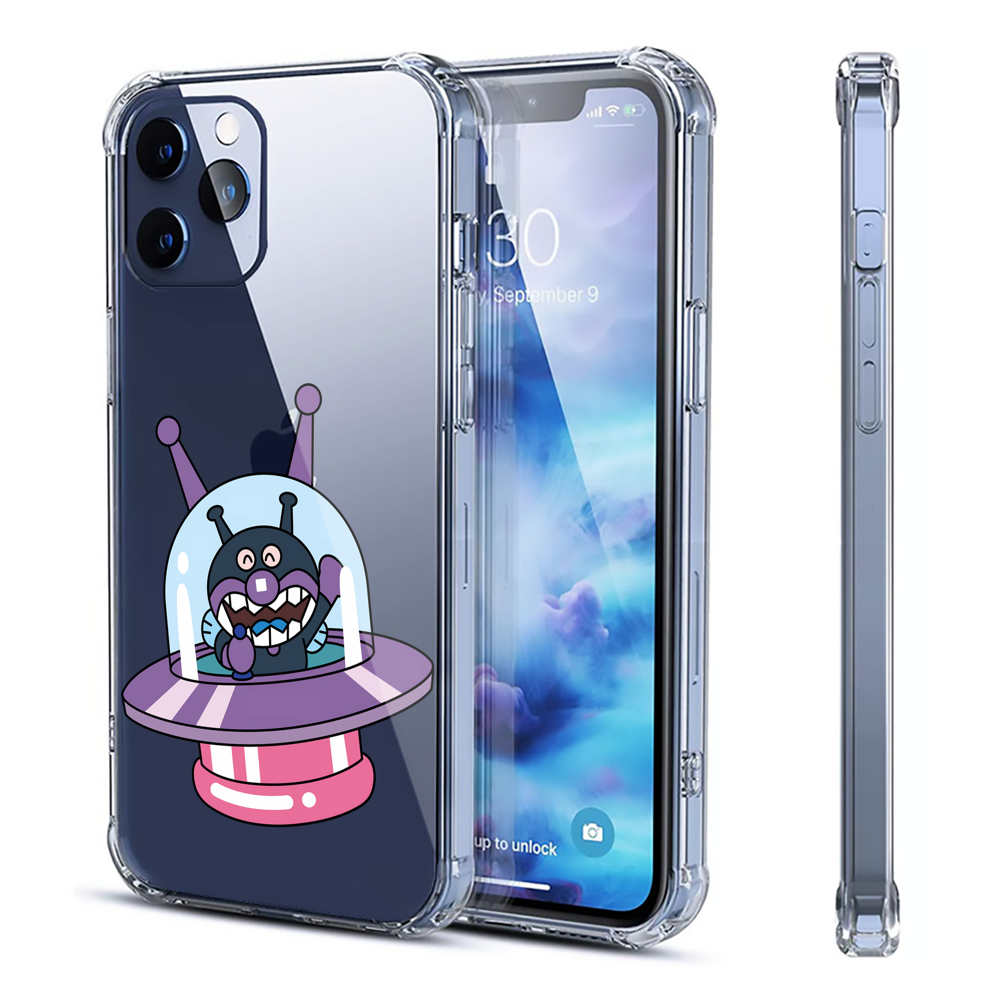 （画像用） アンパンマン Anpanman 【iPhone 12シリーズ対応】透明スマホケース（クリアソフトケース）